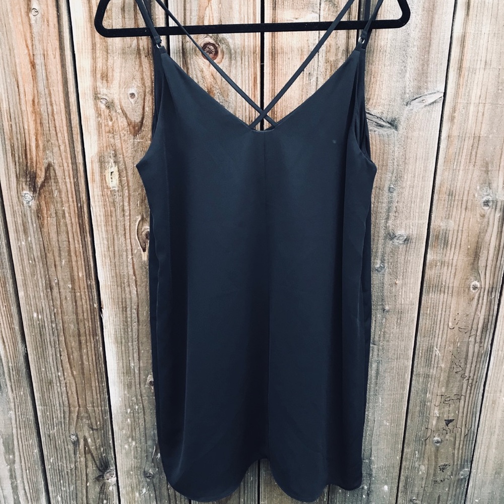 Topshop Black Crisscross Tank Dress